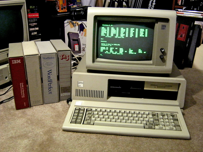 Our first “IBM” PC looked something like this, except I don’t think we ever owned a single IBM-branded component—just a Frankenstein of IBM-compatible clone hardware.